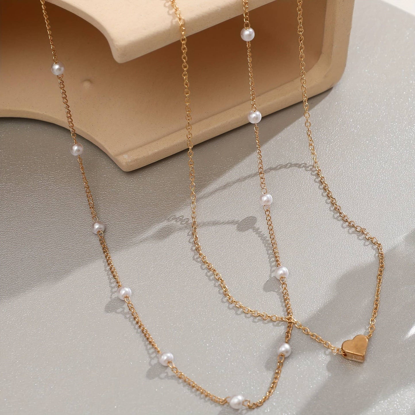 18K STAINLESS STEEL TARNISH FREE LAYERED NECKLACE