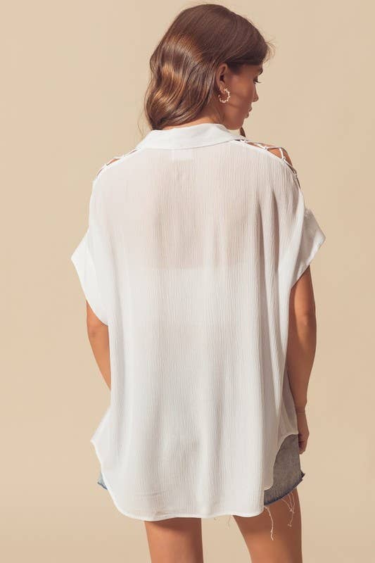 Lightweight Flowy Woven Summer Shirt