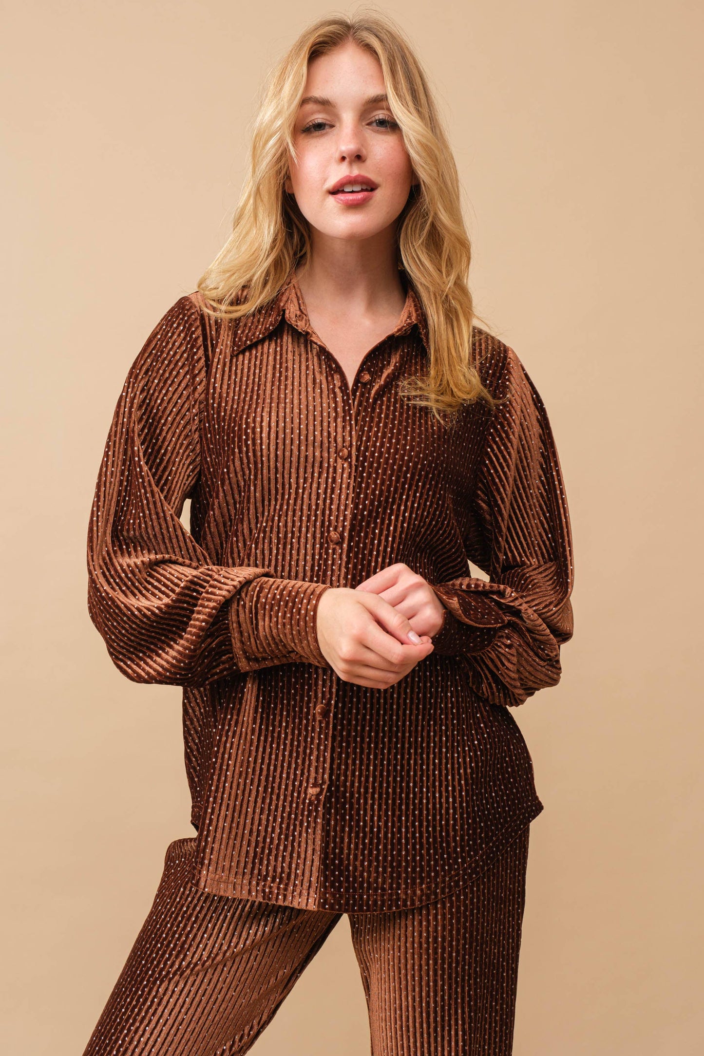 Sparkle Button Down Blouse