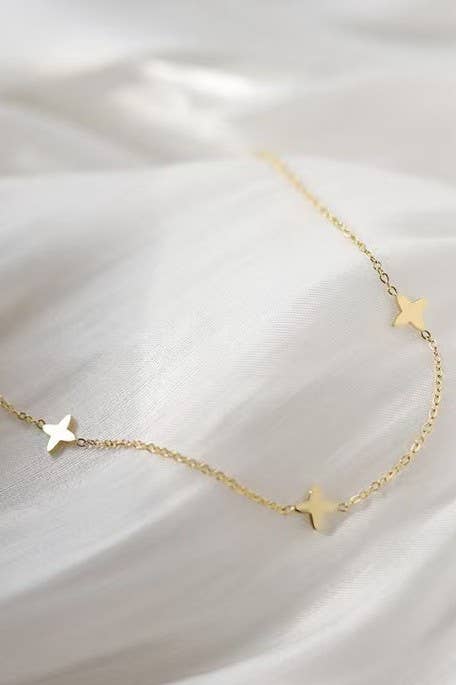 TITANIUM STEEL NON-TARNISH MINI CROSS NECKLACE