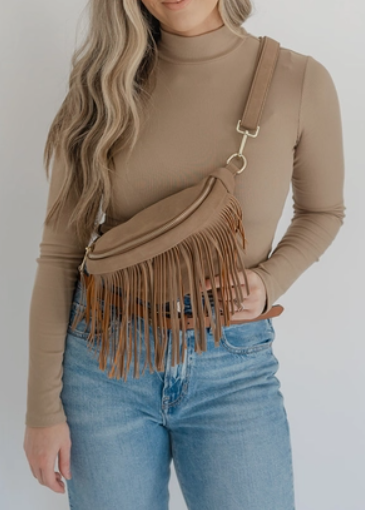 Removable Fringe Fanny Pack Purse