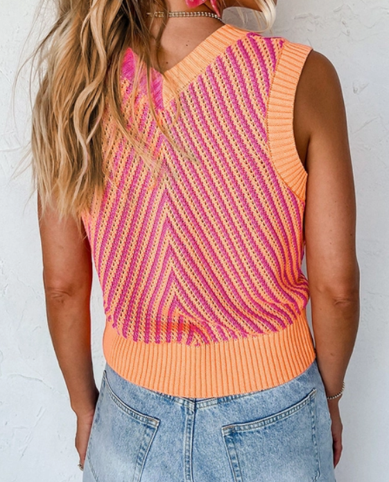 Pink & Orange Sweater Tank
