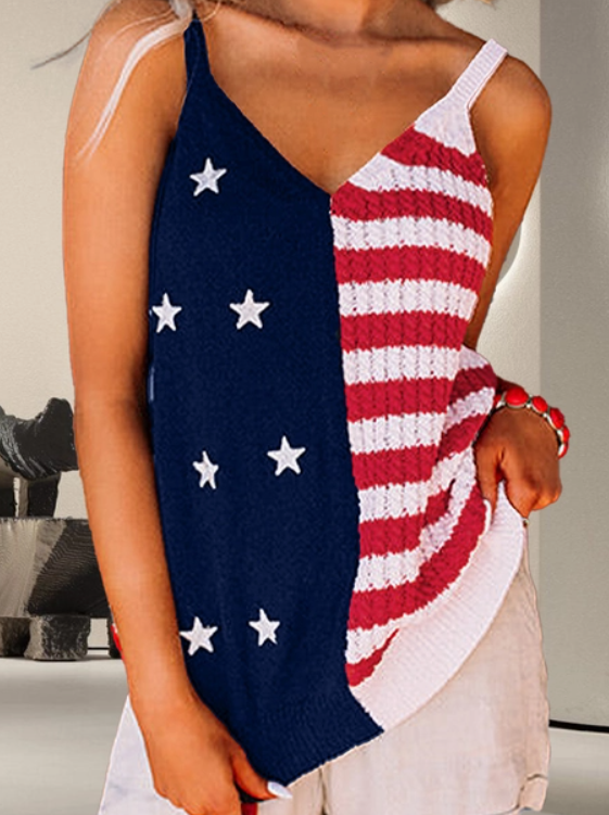 American Flag Knit Tank