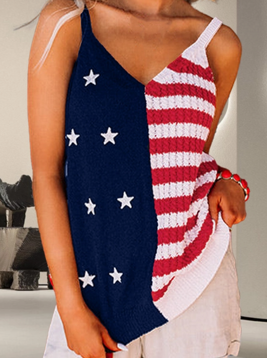 American Flag Knit Tank