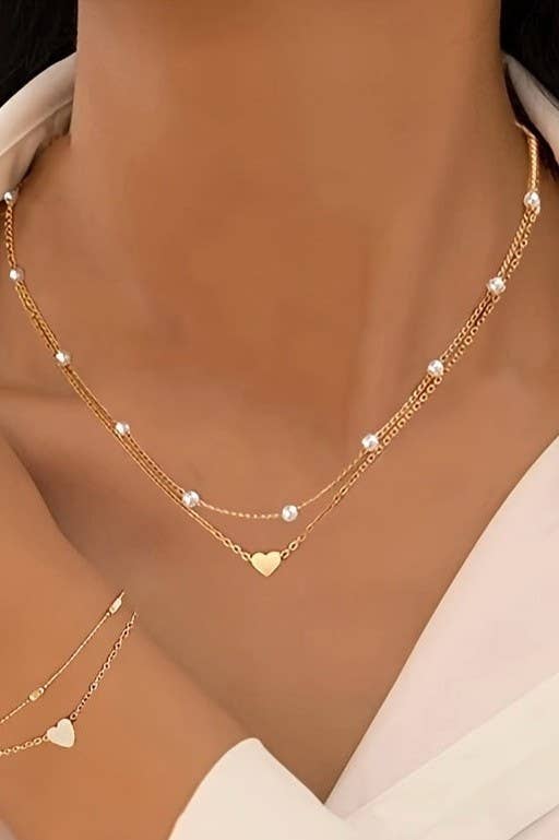 18K STAINLESS STEEL TARNISH FREE LAYERED NECKLACE