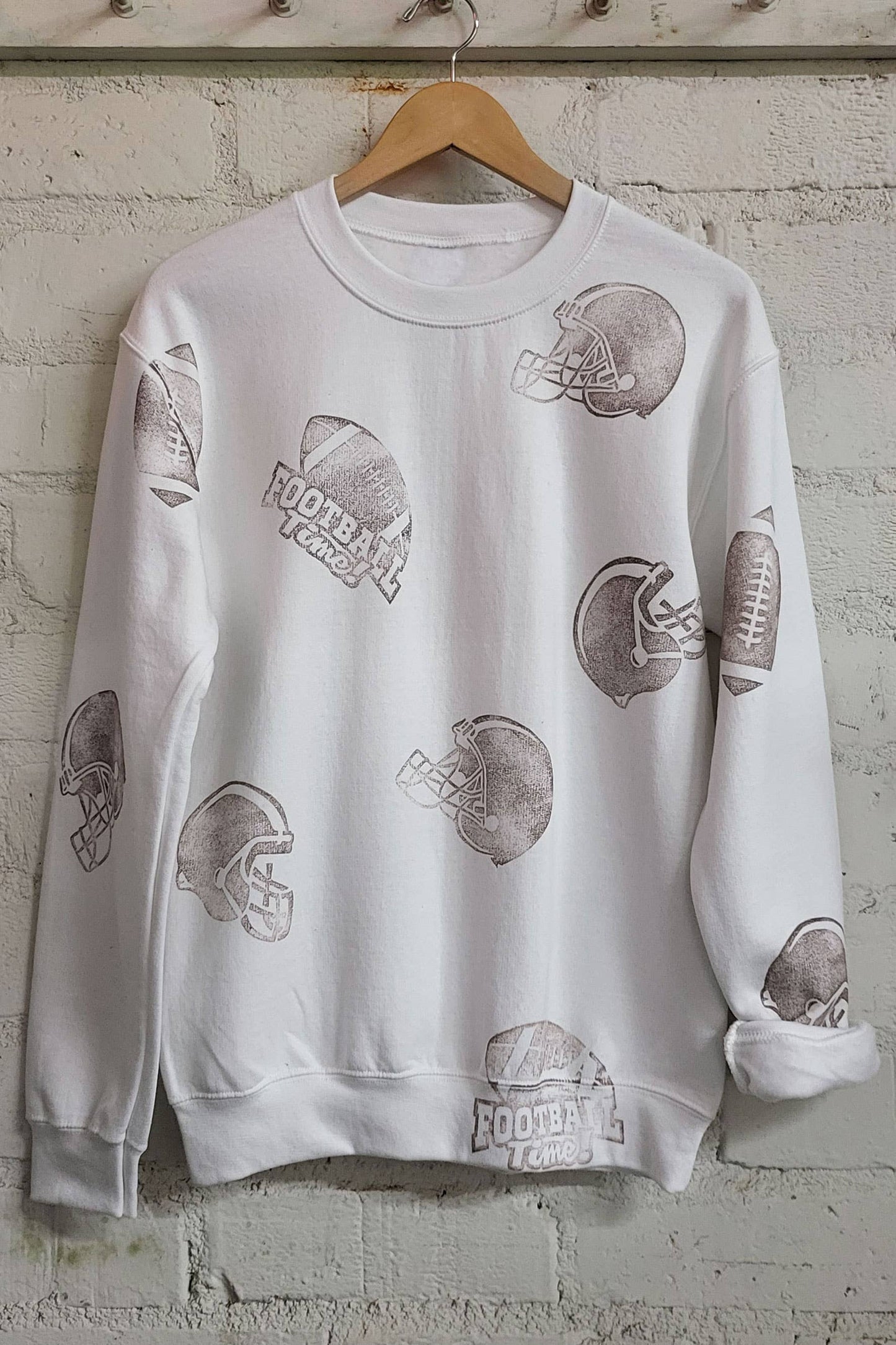 All-over Hand Stamped - FOOTBALL