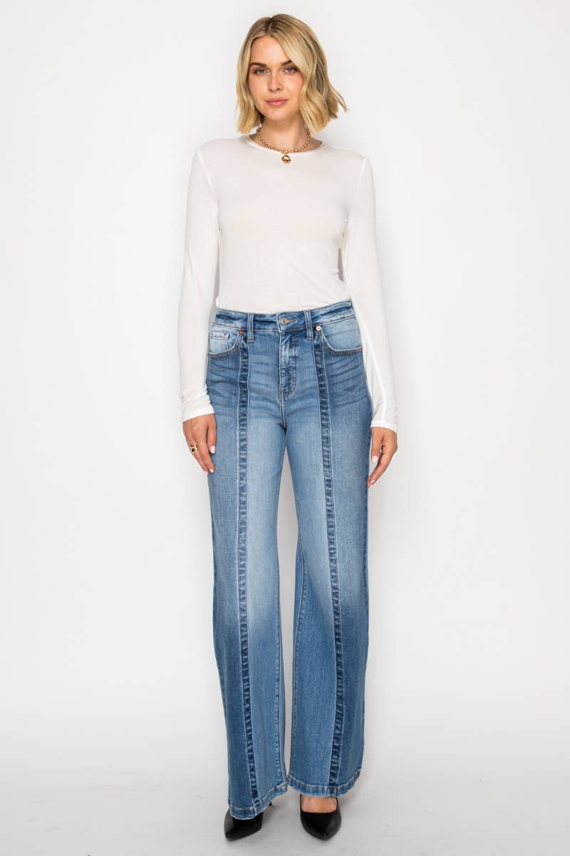 TUMMY CONTROL HIGH RISE RELAXED FLARE JEANS