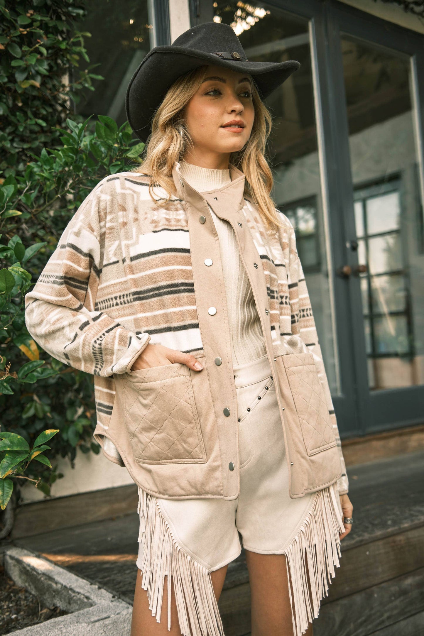 Aztec Quilted Fleece Jacket