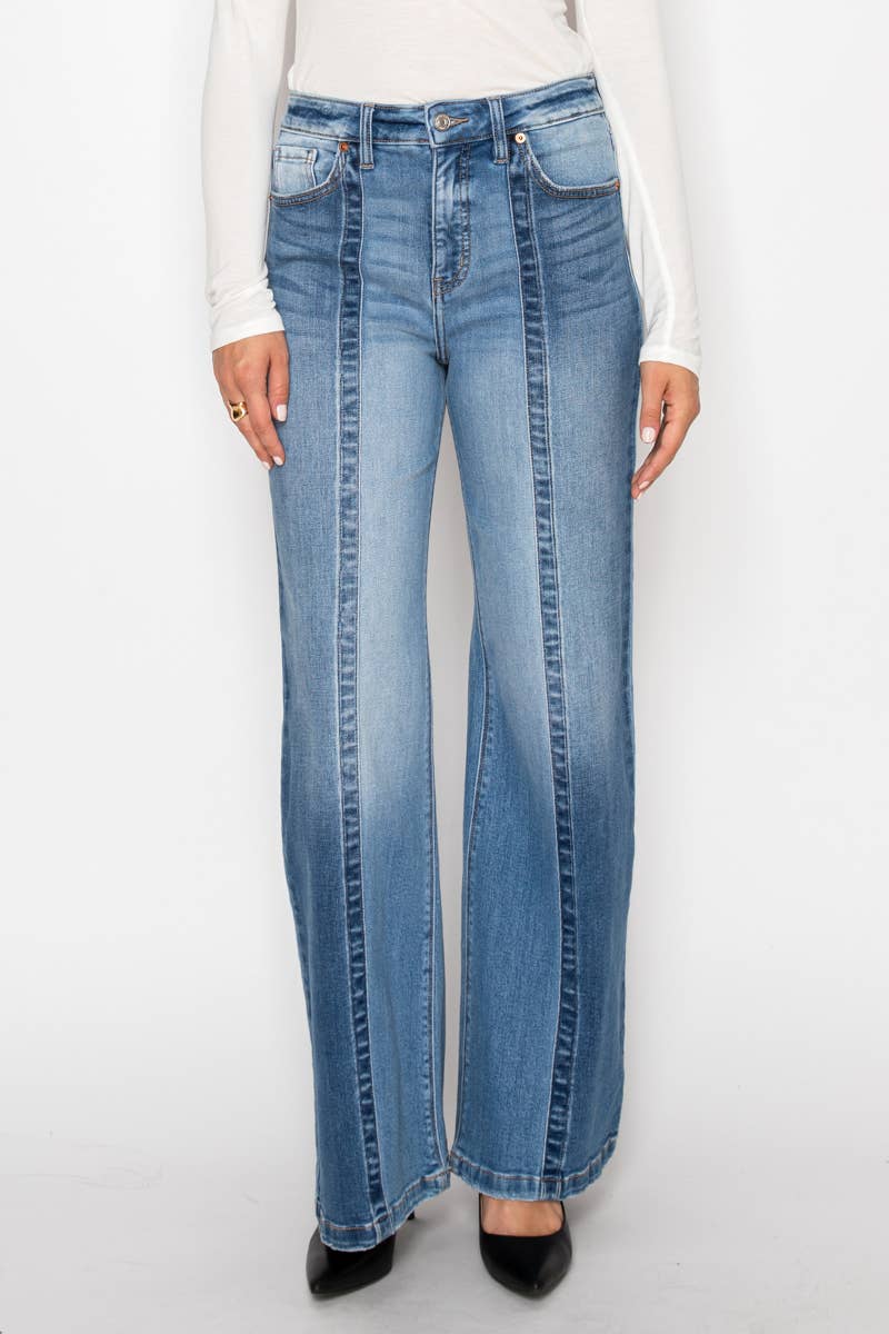 TUMMY CONTROL HIGH RISE RELAXED FLARE JEANS