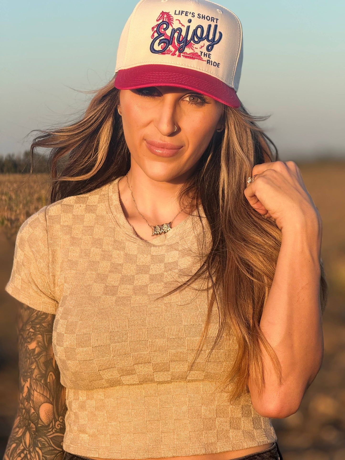 Life’s short, enjoy the ride Trucker hat