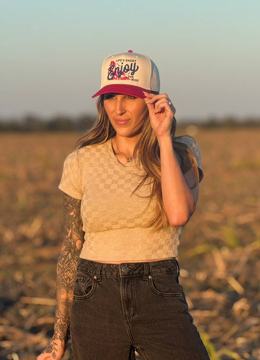 Life’s short, enjoy the ride Trucker hat