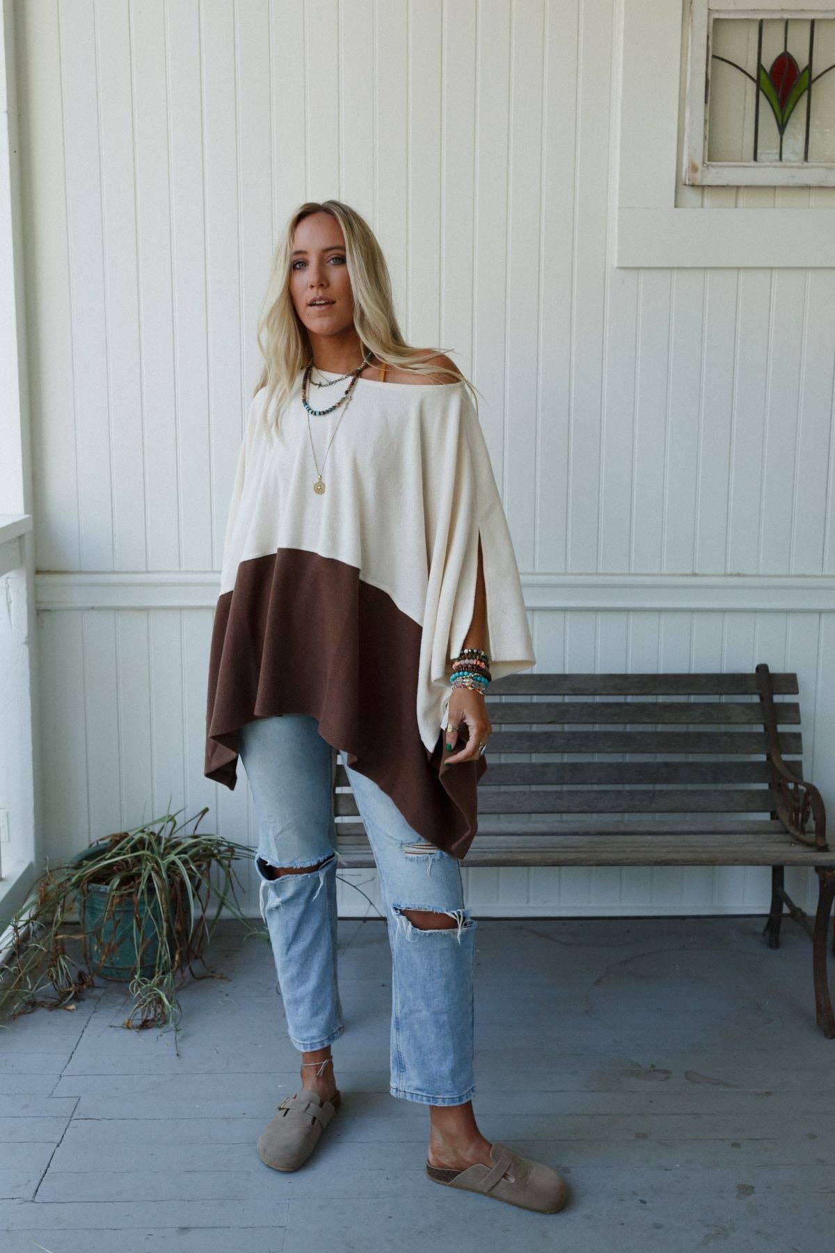 Lucky Shadow Top - Cream Brown