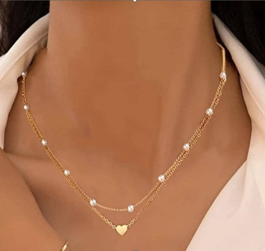 18K STAINLESS STEEL TARNISH FREE LAYERED NECKLACE
