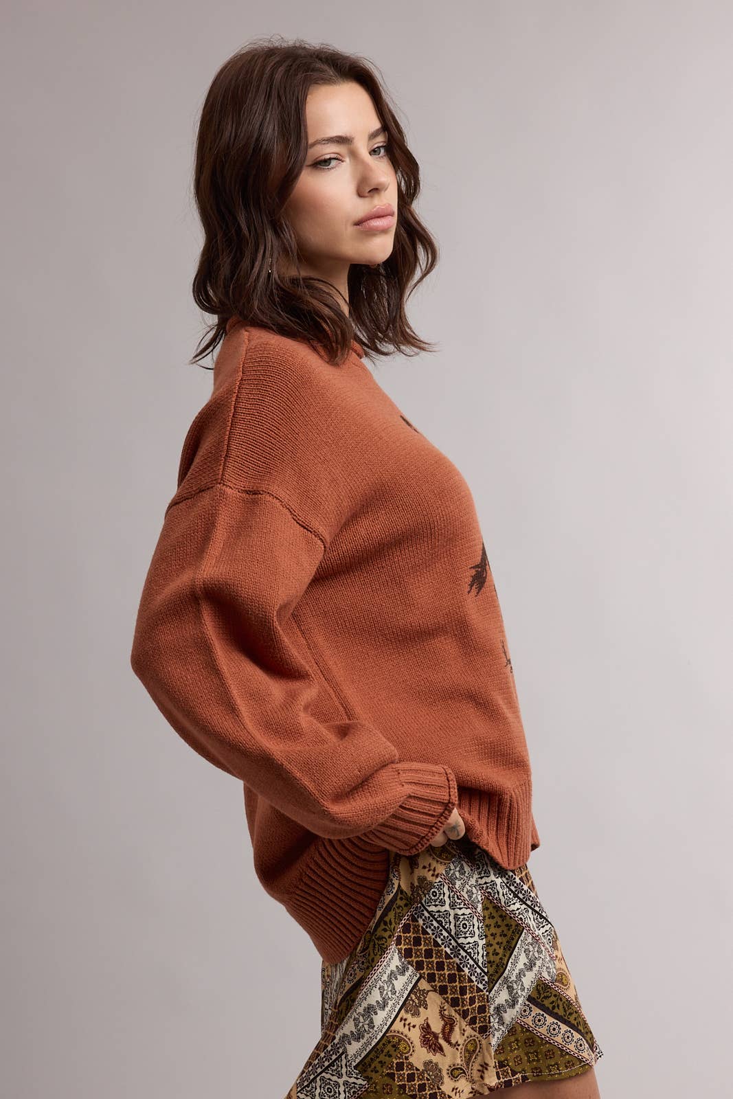 RODEO COWBOY WESTERN GRAPHIC SWEATER