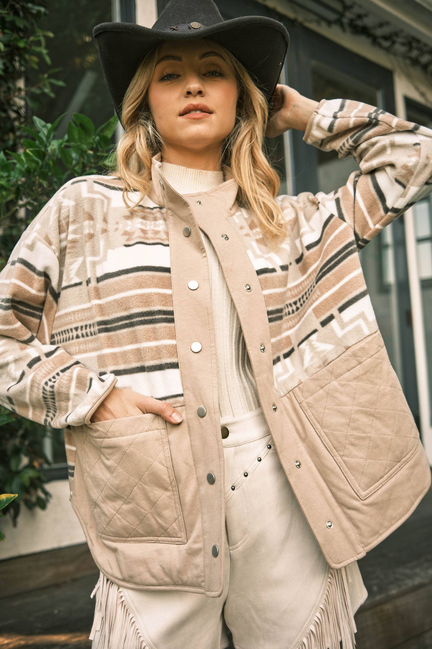 Aztec Quilted Fleece Jacket